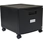 Storex Mobile Vertical File Cabinet, Letter/Legal Size, Lockable, 12.75"H x 18.25"W x 14.75"D, Black (STX61259B01C)