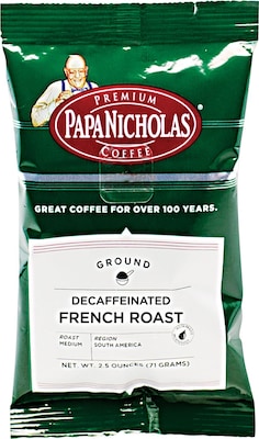 Papa Nicholas® French Roast Ground Coffee, Decaffeinated, 2.5 oz., 18 packets