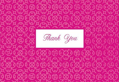 FUCHSIA BAND THNK YOU NOTE CRD
