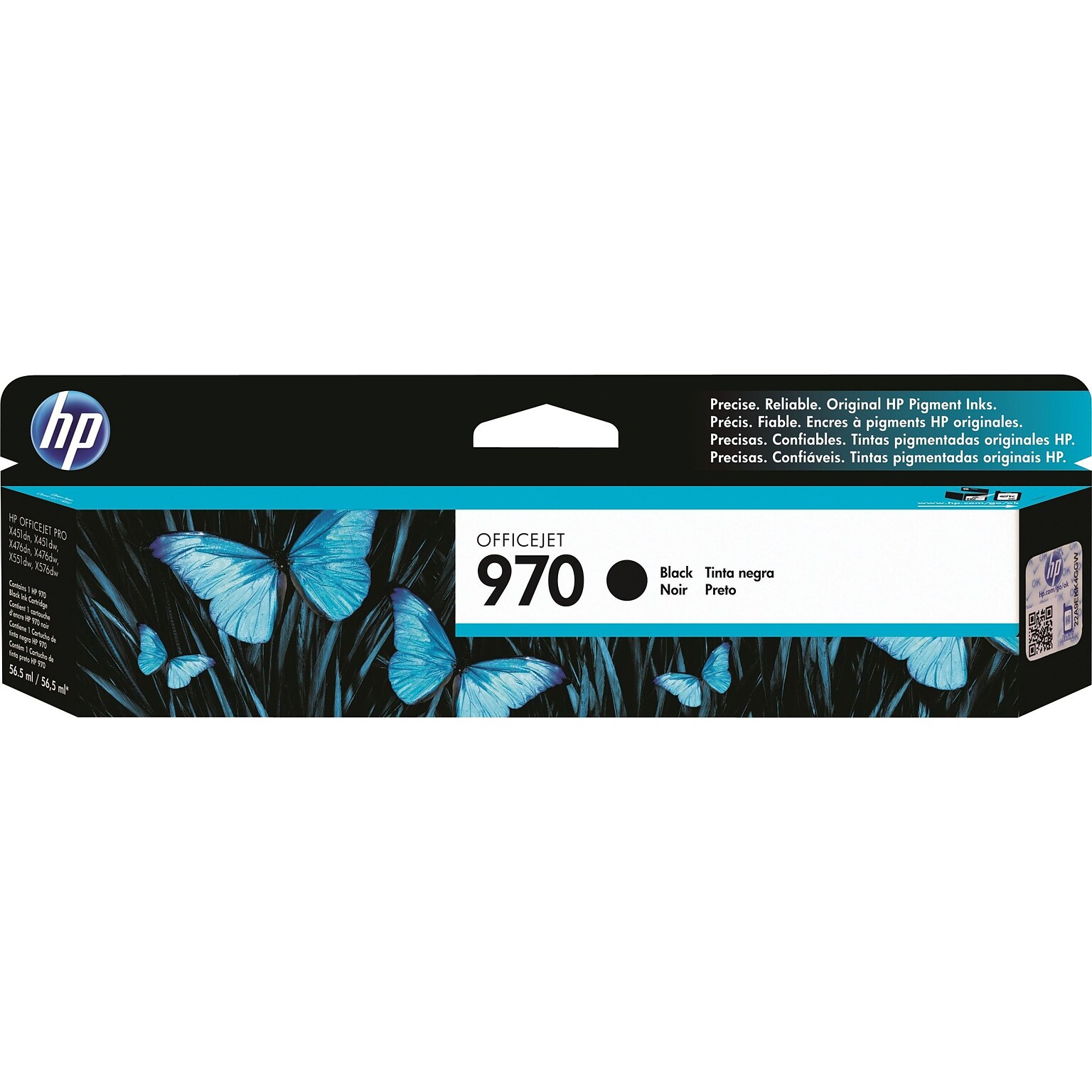HP 970 Black Standard Yield Ink Cartridge, Prints Up to 3,000 Pages (CN621AM)