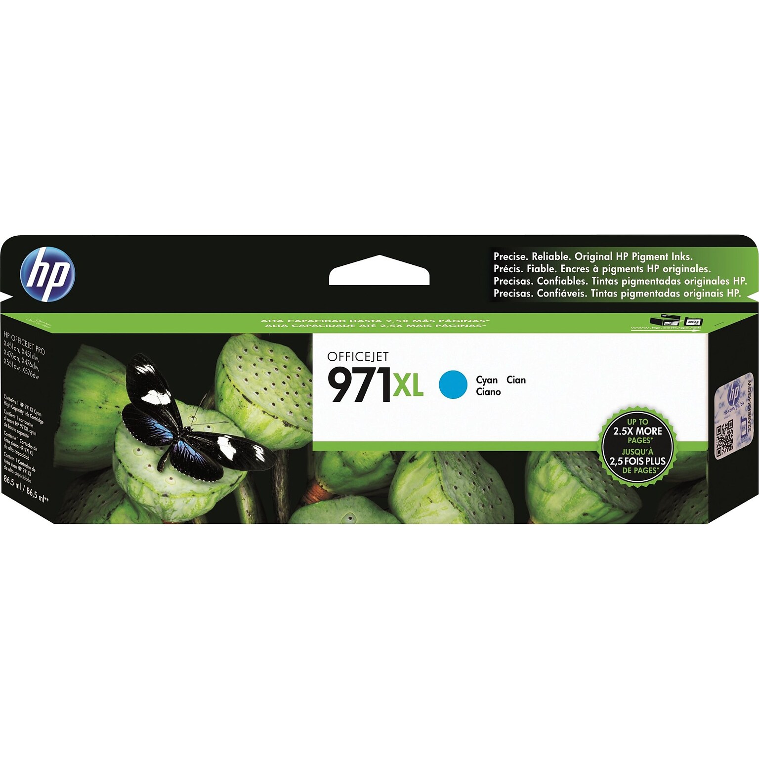 HP 971XL Cyan High Yield Ink Cartridge (CN626AM)