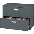 Sandusky 2-Drawer Lateral File Cabinet, Charcoal, 36, (LF6A362-02)
