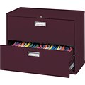 Sandusky 2-Drawer Lateral File Cabinet, Burgundy, 36, (LF6A362-03)