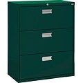 Sandusky 3-Drawer Lateral File Cabinet, Forest Green, 36, (LF6A363-08)