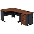 Bush Business Furniture Cubix 48W Corner Desk with 36W Return and Mobile File Cabinet, Hansen Cherry, Installed (SRA005HCSUFA)