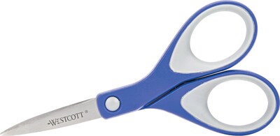 Westcott KleenEarth 6 Stainless Steel Standard Scissors, Pointed Tip, Blue/Gray (15552)