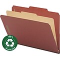 Smead Recycled Heavy Duty Pressboard Classification Folder, 2 Expansion, Legal Size, Red, 10/Box (18723)