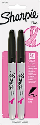 Sharpie Pink Ribbon Permanent Markers, Fine Tip, Black (1801743)