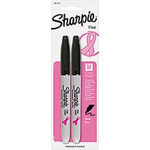 Sharpie Pink Ribbon Permanent Markers, Fine Tip, Black (1801743)