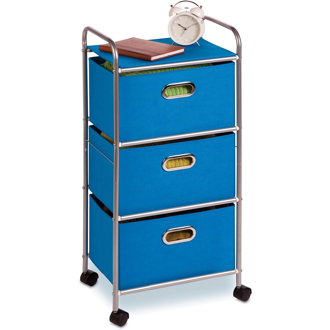 Honey Can Do 3 Drawer Rolling Cart Blue Quill Com