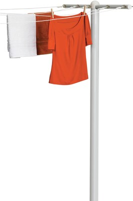 Honey-Can-Do 5 Line T-Post Steel Clothesline, White (DRY-01452)