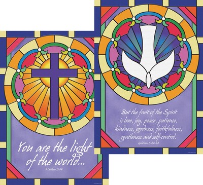 Barker Creek Stained Glass Poster Duet, 13 3/8 x 19