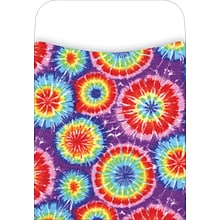 Barker Creek Peel and Stick Library Pocket, Tie-dye Design, 30/Pack