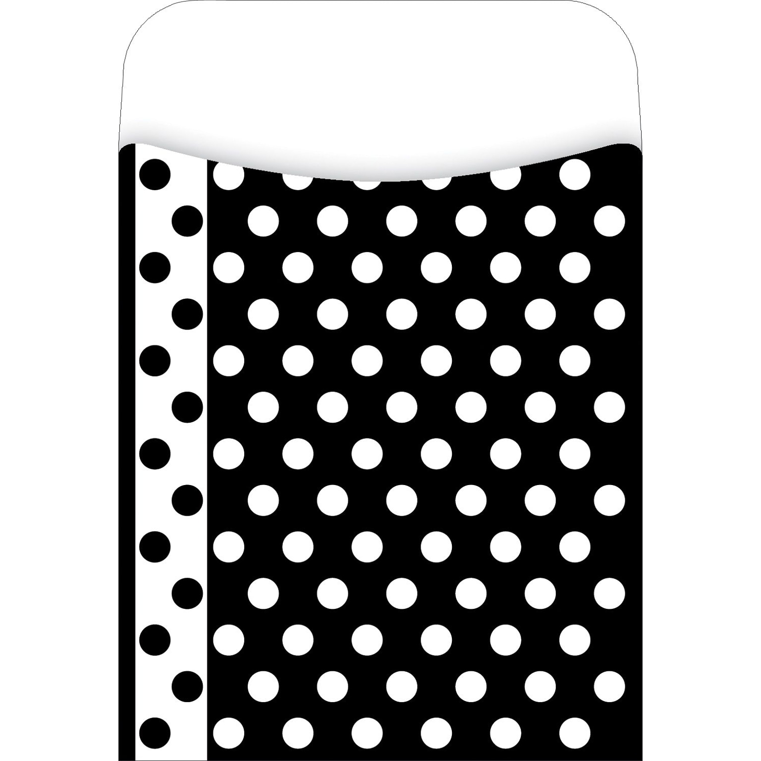 Barker Creek Peel and Stick Library Pocket, Black and White Dots Design, 30/Pack