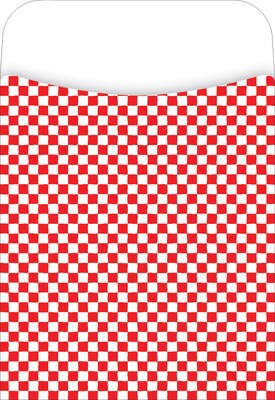 Barker Creek Red Checker Library Pockets, 5.125 x 3.5, 30/Pack (LL1216)
