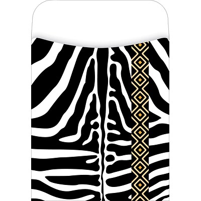 Barker Creek Zebra Peel & Stick Library Pockets, 3-1/2 x 5-1/8, 30/Pack (LL1218)