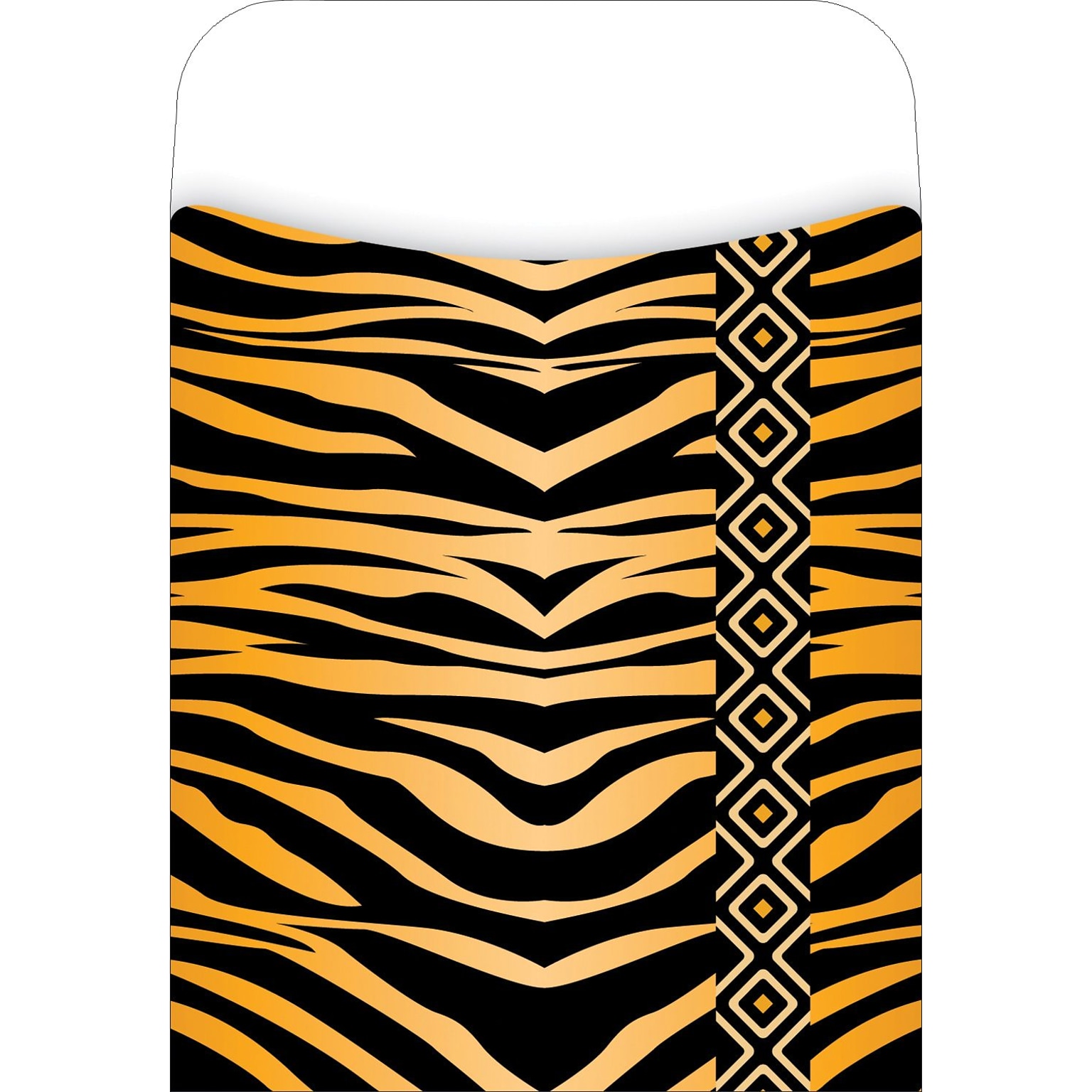 Barker Creek Tiger Library Pockets, 5.125 x 3.5, 30/Pack (LL1221)