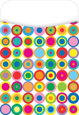 Barker Creek Peel and Stick Library Pocket, Disco Dots Design, 30/Pack