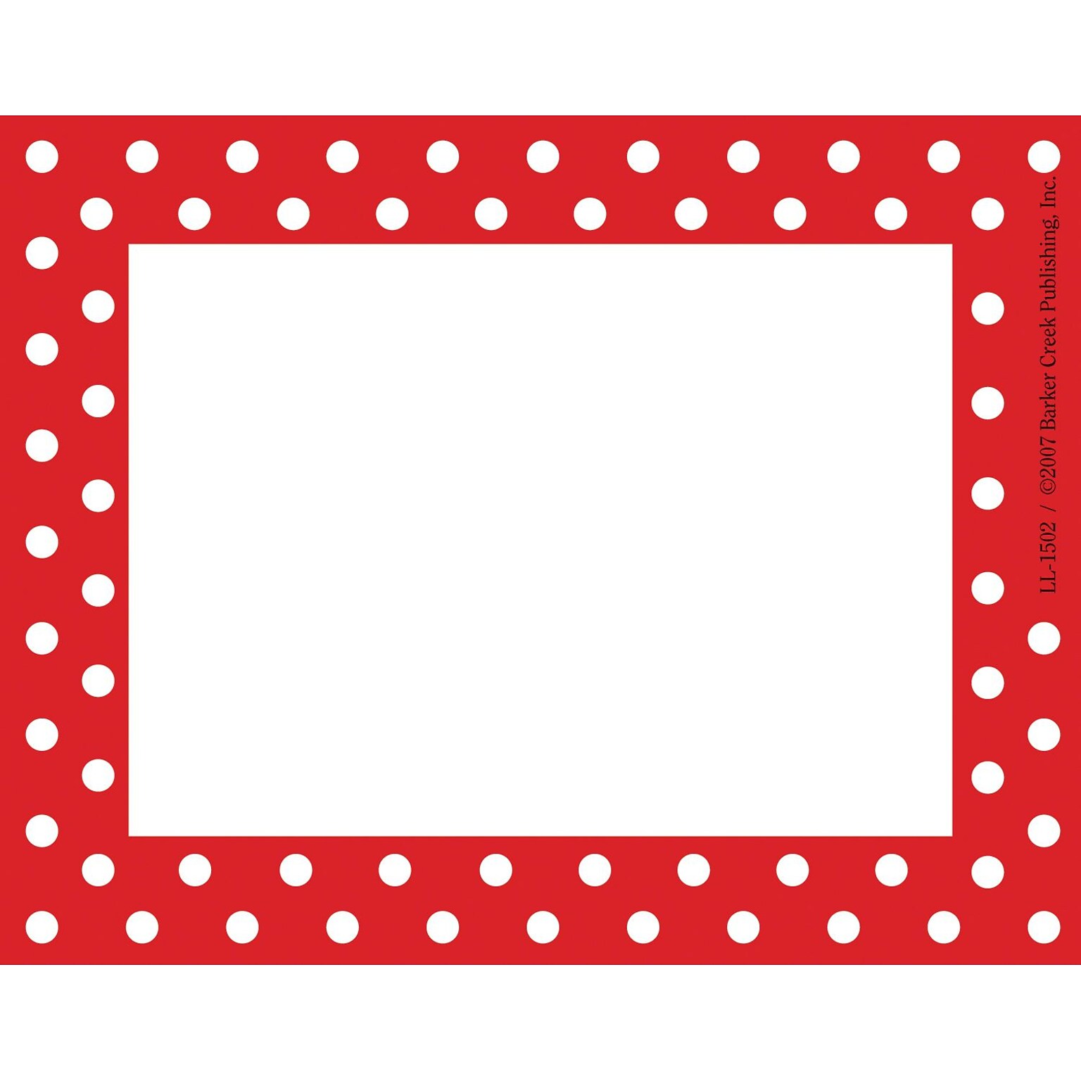 Barker Creek Self-adhesive Red & White Dots School Name Tags, 2.75 x 3.5, 45/Pack (LL1502)