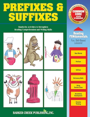 Barker Creek Prefixes & Suffixes Activity Book, 48 Pages