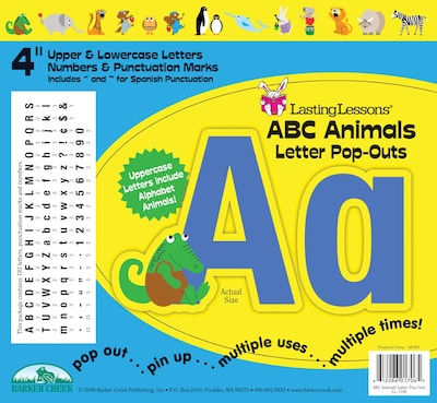 Barker Creek ABC Animals 4 Letter Pop Out, All Age