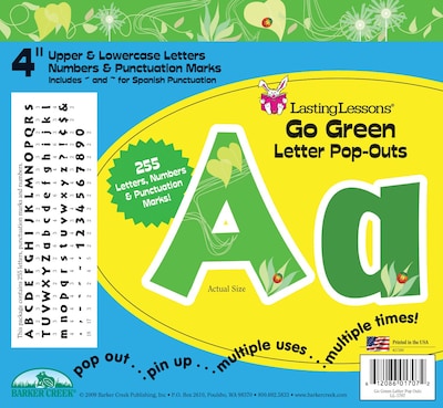 Barker Creek Go Green 4 Letter Pop Out, All Age