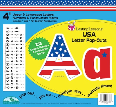 Barker Creek USA 4 Letter Pop Out, All Age