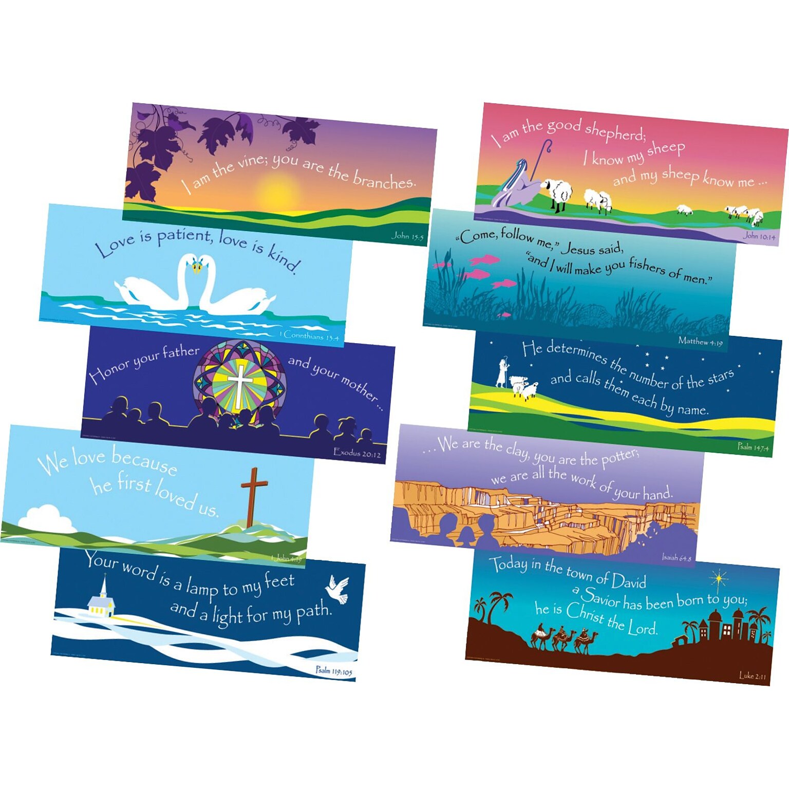Barker Creek Scripture Chart Set, 22 x 8 1/2