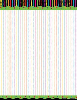 Barker Creek Neon Stripe Stationery Decorative Paper 8.5 x 11, Multi Color (LL719)