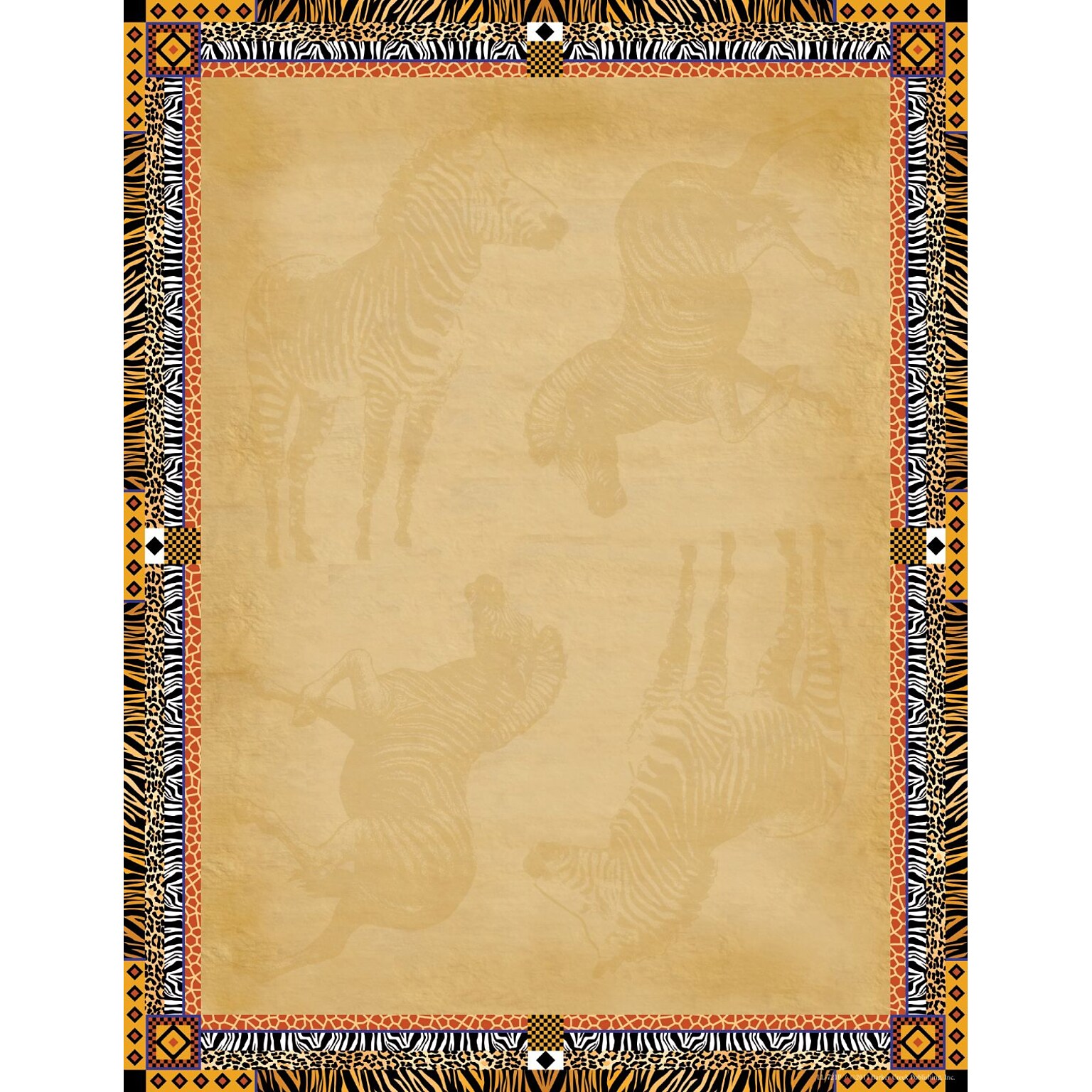 Barker Creek Africa Stationery Decorative Paper 8.5 x 11, Brown (LL721)