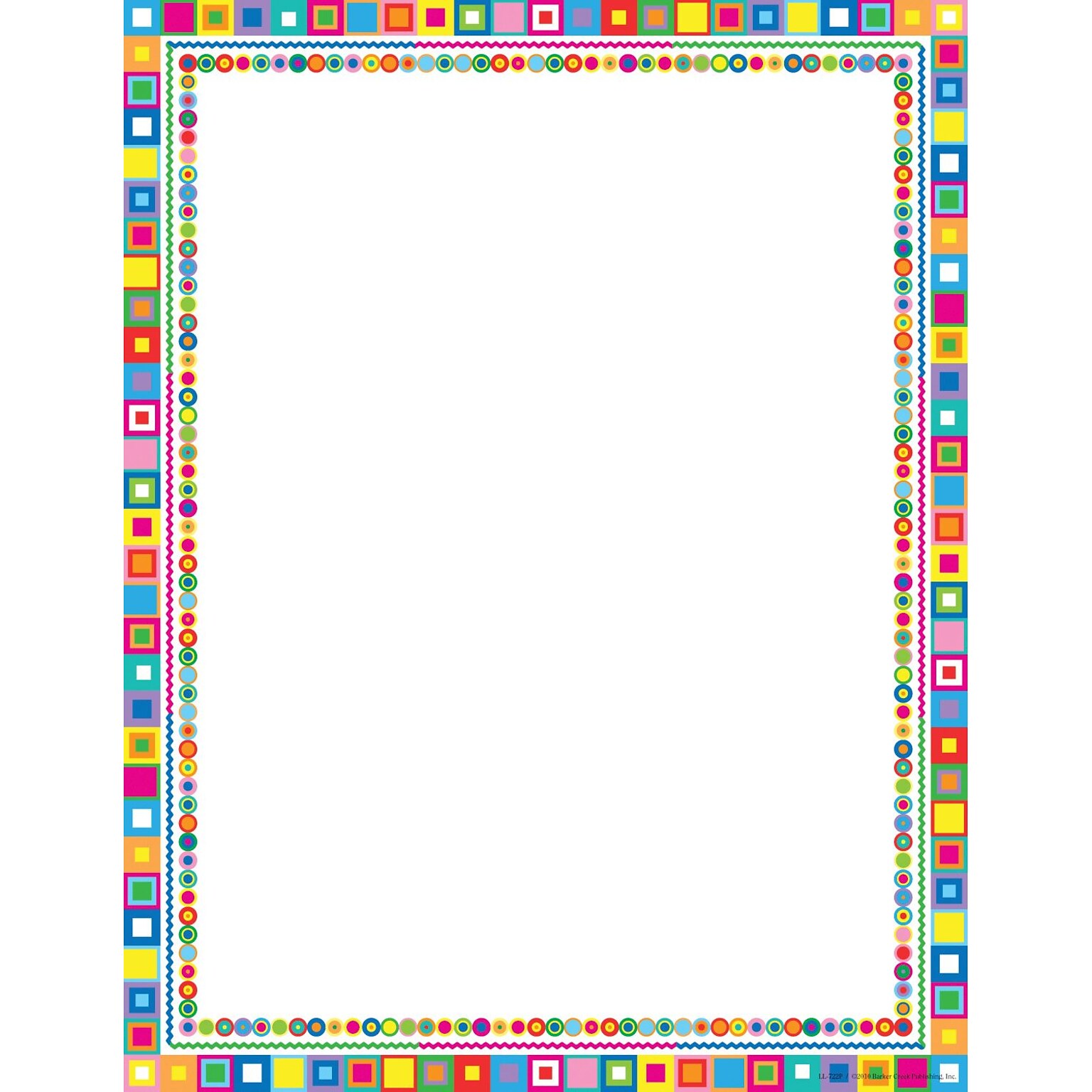 Barker Creek Retro Computer Paper, 8.5 x 11, 60 lbs., Multicolored, 50 Sheets/Pack (LL722)