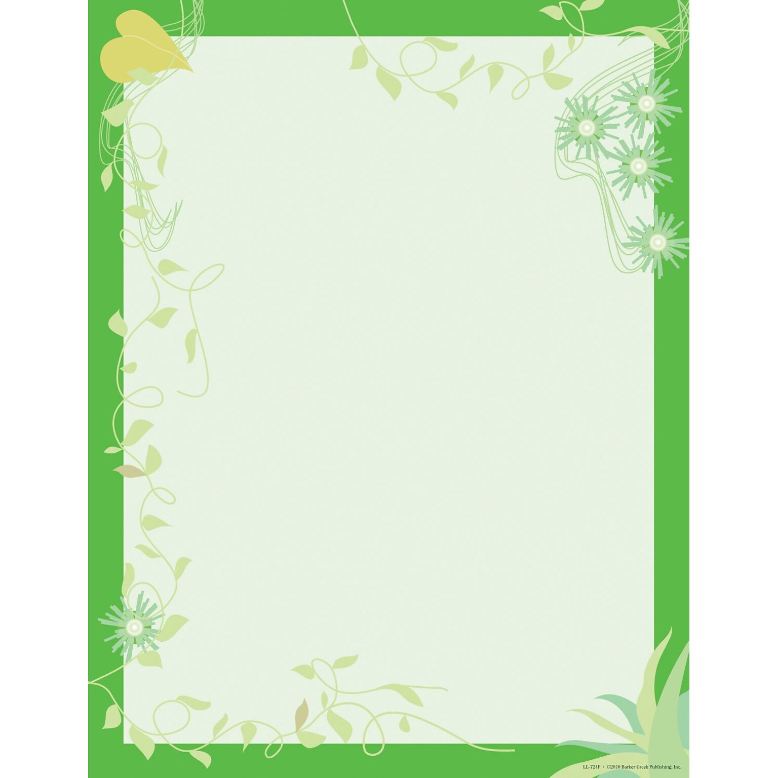 Barker Creek Go Green Computer Paper, 8.5 x 11, 60 lbs., Green, 50 Sheets/Pack (LL724)