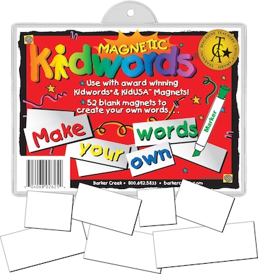 Barker Creek Learning Magnets Kidwords Make Your Own Word, 3+ Age