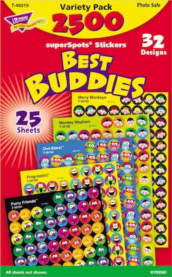 Sticker Assortment Pack, Assorted, 2500 per Pack