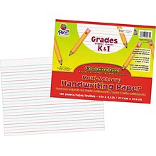 Pacon Multi-Sensory 8 1/2 x 11 Raised Ruled Paper, White, 100 Sheets/Pack (PAC2471)