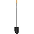 Fiscars® Long Handle Digging Shovel, Cushioned Grip, Black