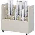 Safco 3043 21-Slot Mobile Roll File, 19.25H x 30.25W x 15.75D, Putty (3043)