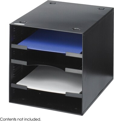 Safco 4-Compartment Steel Compartment Storage, Black Powder Coat (3112BL)