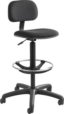 Safco Economy Fabric Back 30% Polyester/70% Olefin Drafting Chair, Black (3390BL)