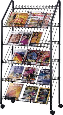 Safco Literature Holder, 32.5 x 63.5, Black Metal (4129CH)