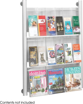 Safco Luxe Magazine Holder, 31.75 x 41, Silver Aluminum (4134SL)