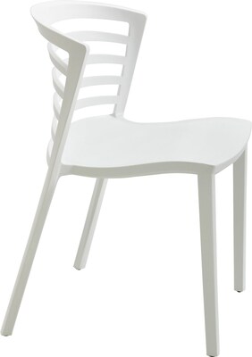 Safco Entourage Molded Resin Stacking Chair, White, 4/Pack (4359WH)