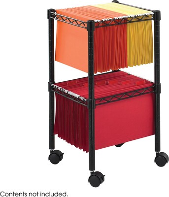 Safco® 5221 2-Tier Compact File Cart, Black
