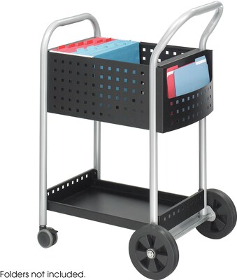 Safco® 5238 Mail Cart, 20"W, Black Steel