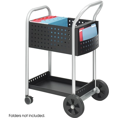 Safco® 5238 Mail Cart, 20"W, Black Steel