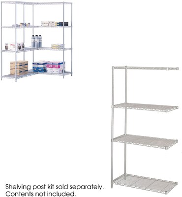 Safco Industrial 4-Shelf Metal Unit, 36, Metallic Gray (5286GR)