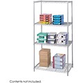 Safco Industrial 4-Shelf Metal Stand Alone, 36, Metallic Gray (5288GR)