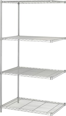 Safco Industrial 4-Shelf Metal Unit, 36, Metallic Gray (5289GR)