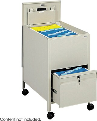 Safco Metal Locking Mobile Tub File with Drawer, Putty (5364PT)