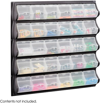 Safco® 6111 Black Panel Bin, 30 Pocket